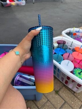Starbucks Ombre Studded Tumbler - Teal to Yellow